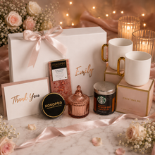 Load image into Gallery viewer, Personalised Designer "Coffee &amp; Candle" Gift Box for Two (White)