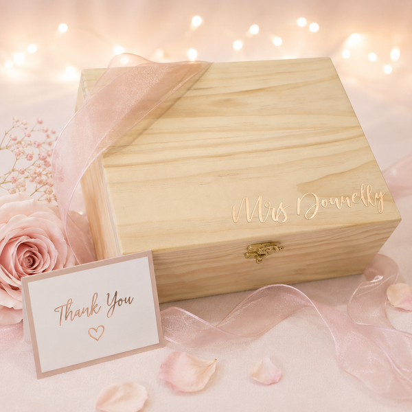 DIY - Large Timber Hand Crafted Hinged Box - 32cm x 27cm x 13cm