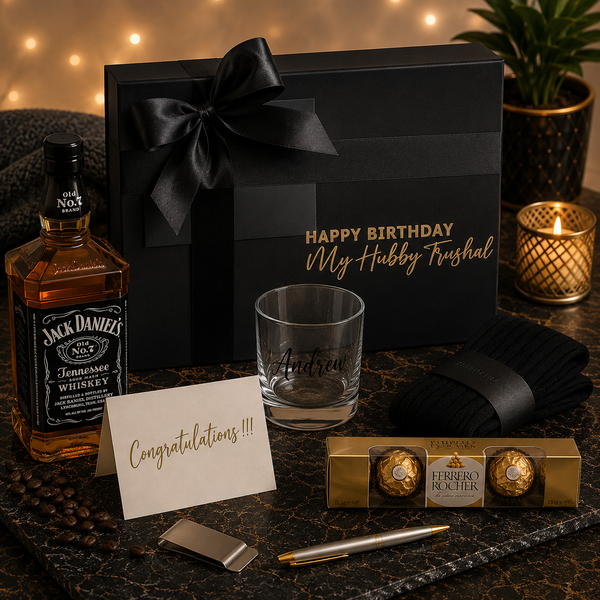 DIY - Large Black Personalised Gift Box - 30cm x 22cm x 10cm