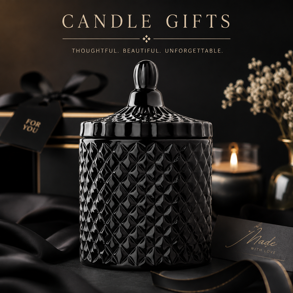 Geometric Black Gloss Candle 100% Soy Wax
