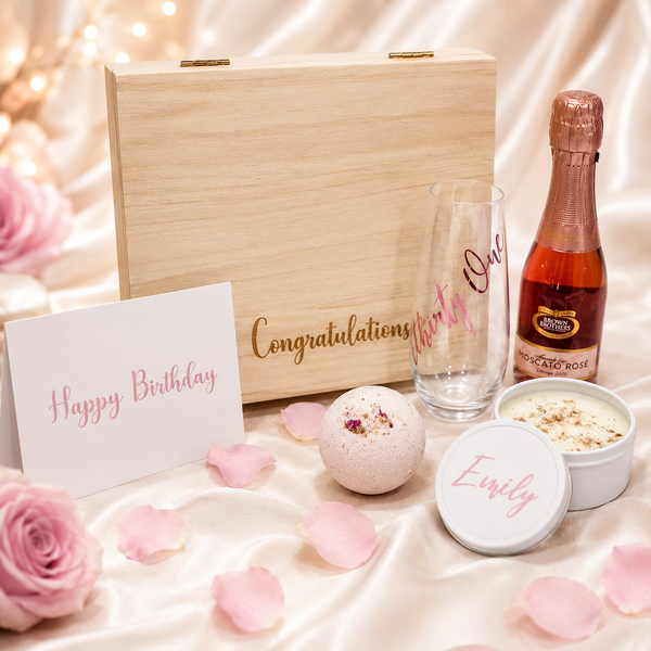 Personalised Birthday Hamper - Timber Gift Box