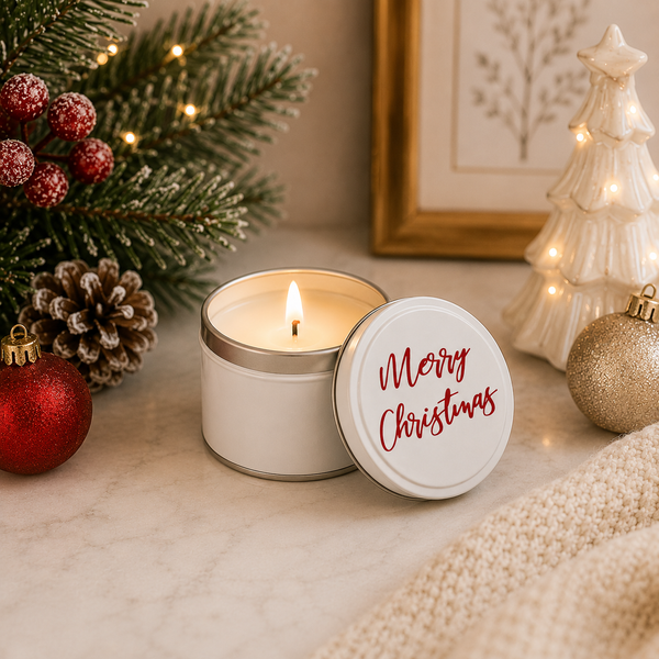 Merry Christmas Soy Candle in a Tin
