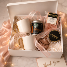 Load image into Gallery viewer, Personalised Designer "Coffee &amp; Candle" Gift Box for Two (White)