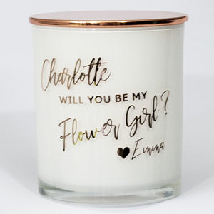 Will you Be Our Flowergirl Soy Candle - Personalised - PrettyLittleGiftBox