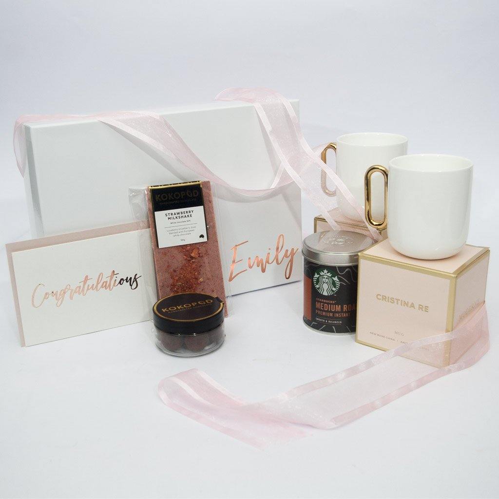 Personalised Designer Coffee Gift Box for Two (White) - PrettyLittleGiftBox