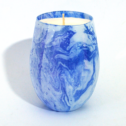 blue marble soy candle