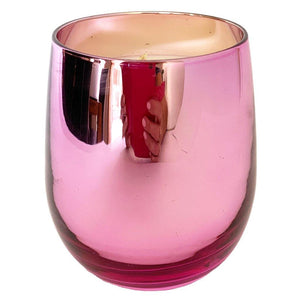 metallic pink soy candle