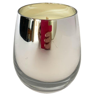 silver metalic candle