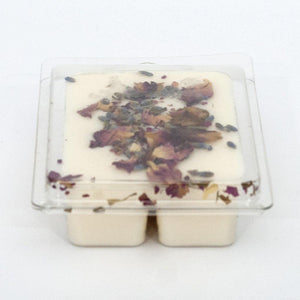 soy wax melts with rose petals
