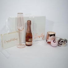 Load image into Gallery viewer, Blush Pink Personalised Gift box with card candles and bath salts