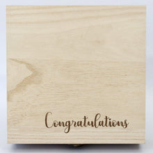 Load image into Gallery viewer, &quot;Happy Anniversary&quot; Congratualtions Gift Box - Timber Keep Sake Box - PrettyLittleGiftBox