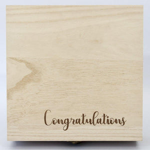 "Congratulations" Corporate Gift Box - Timber Keep Sake Box - PrettyLittleGiftBox