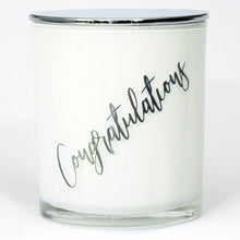 Load image into Gallery viewer, congratulations soy candle with silver lid