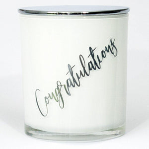 congratulations soy candle with silver lid