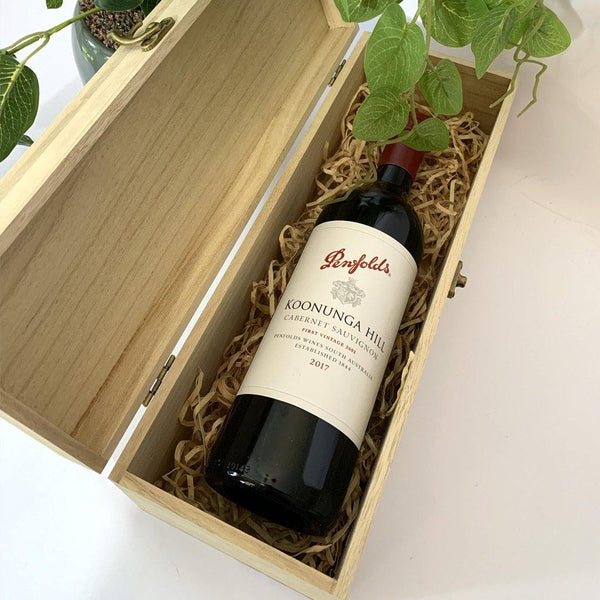 Timber Gift Box with Red wine