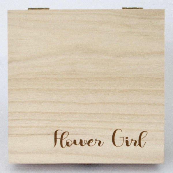 Flower Girl Timber Keepsake Box - (Empty) - PrettyLittleGiftBox