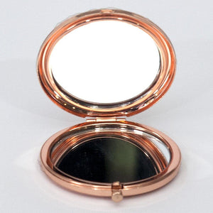 Personalised rose gold compact mirror flower girl
