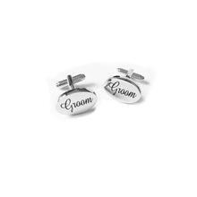 Load image into Gallery viewer, Silver Groom Cufflinks