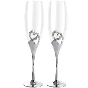 Champagne Flute Set of Two Silver - PrettyLittleGiftBox