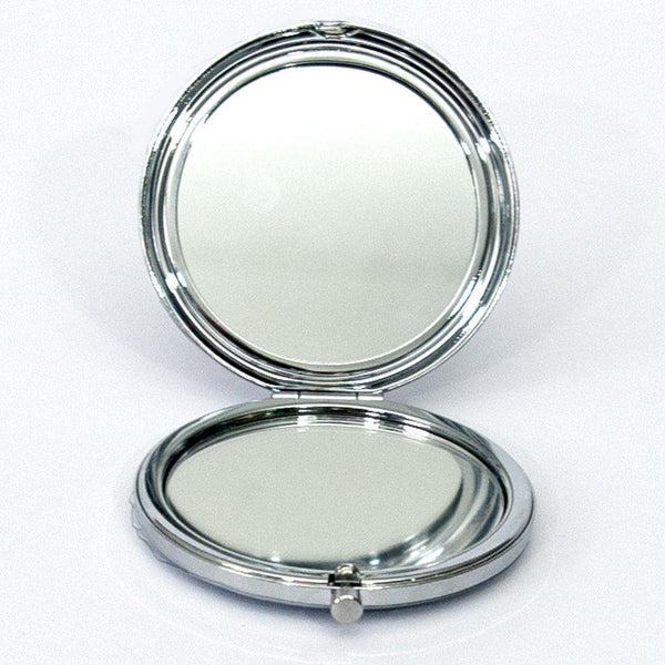 Silver Metallic Compact Mirror - PrettyLittleGiftBox
