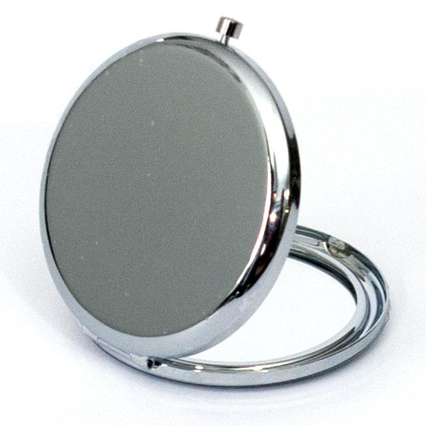 Silver Metallic Compact Mirror - PrettyLittleGiftBox